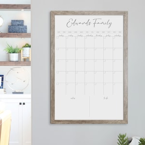 Dry Erase Calendar - Etsy