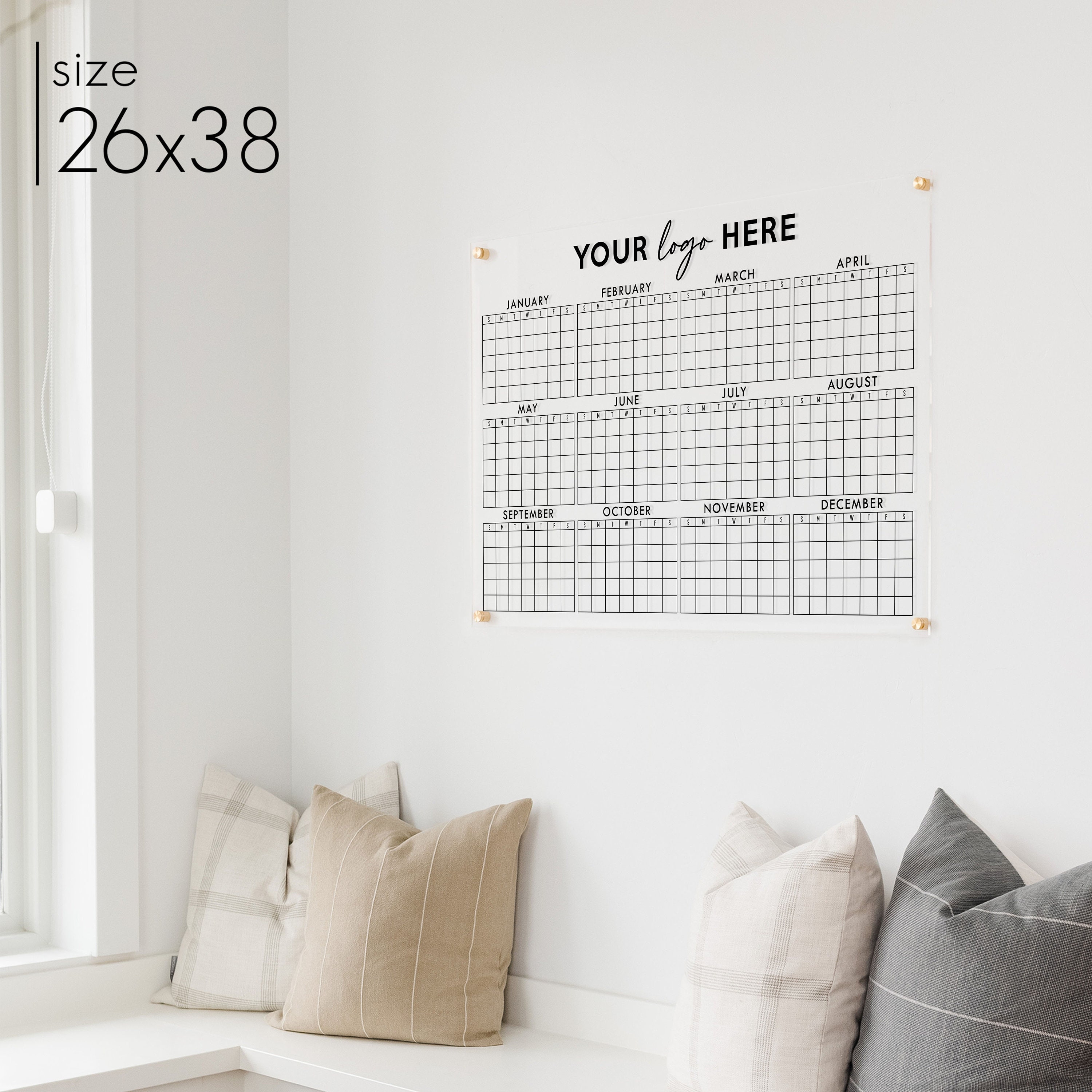 Business Yearly Acrylic Calendar Customized With Logo Large 