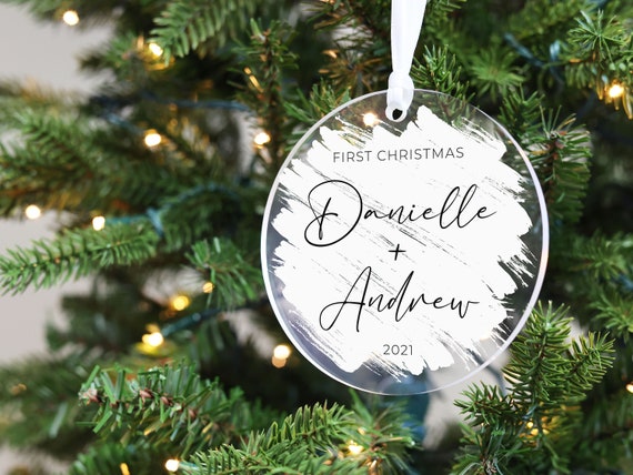 Personalized newlywed cheap christmas ornaments