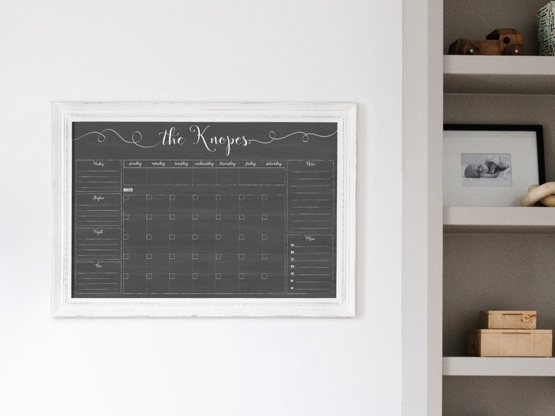 Command Center for Family, Dry Erase Chalkboard Style Command Center, Weekly and Monthly Calendar Combo, Family Center Calendar 36163 Simple Farmhouse