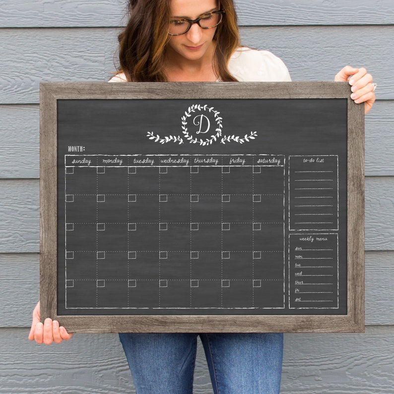 Circle and Square Decor Monogram Calendar Calendar Etsy
