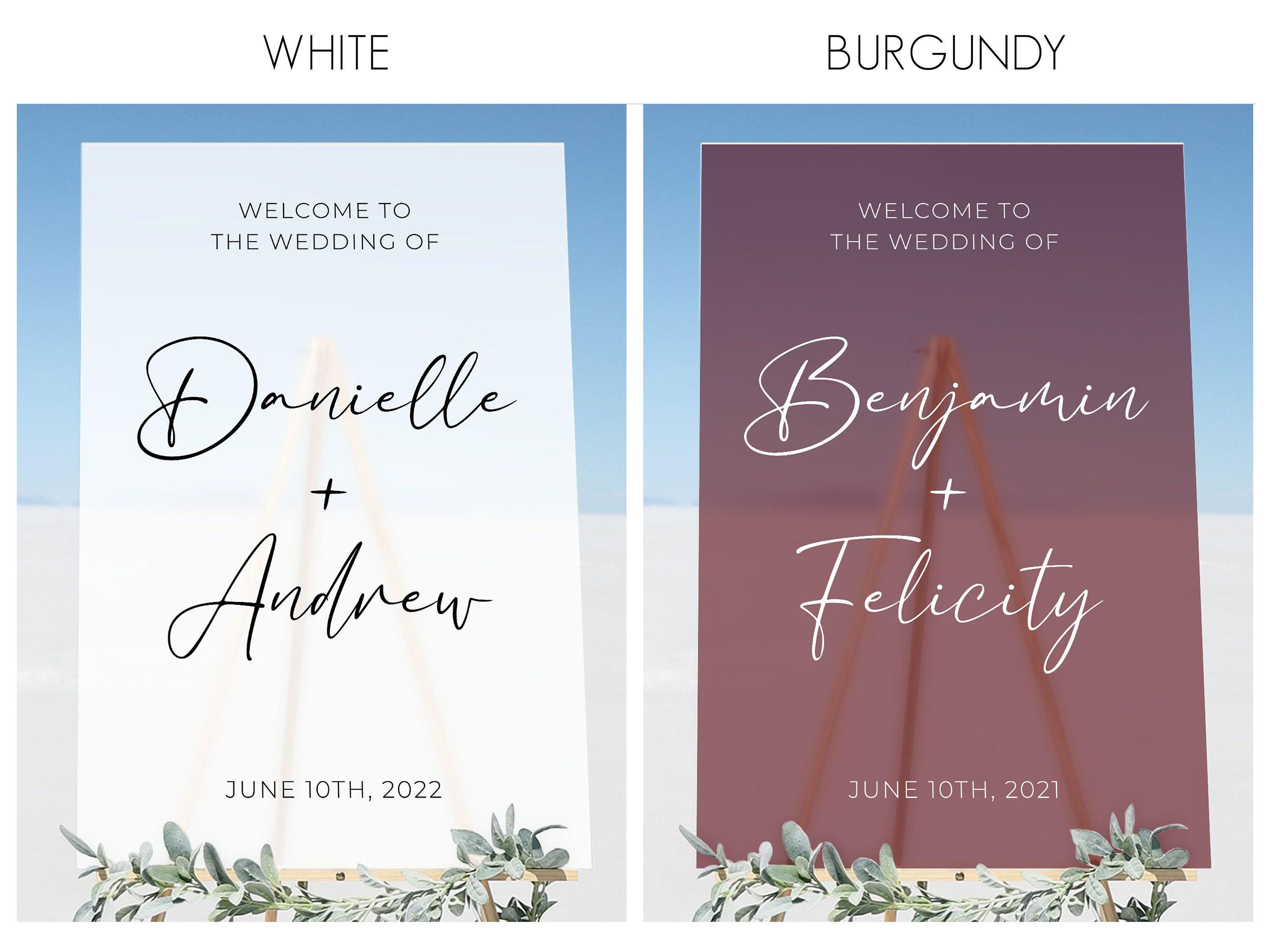 Translucent Welcomesign Frosted Acrylic Welcome Sign - Wedding Signage, Custom Wedding Sign ...