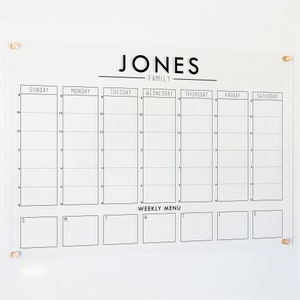 Acrylic Calendar Weekly | Large Wall Calendar | Dry Erase Calendar | #38111