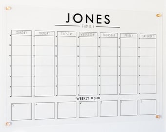 Acrylic Calendar Weekly | Large Wall Calendar | Dry Erase Calendar | #38111
