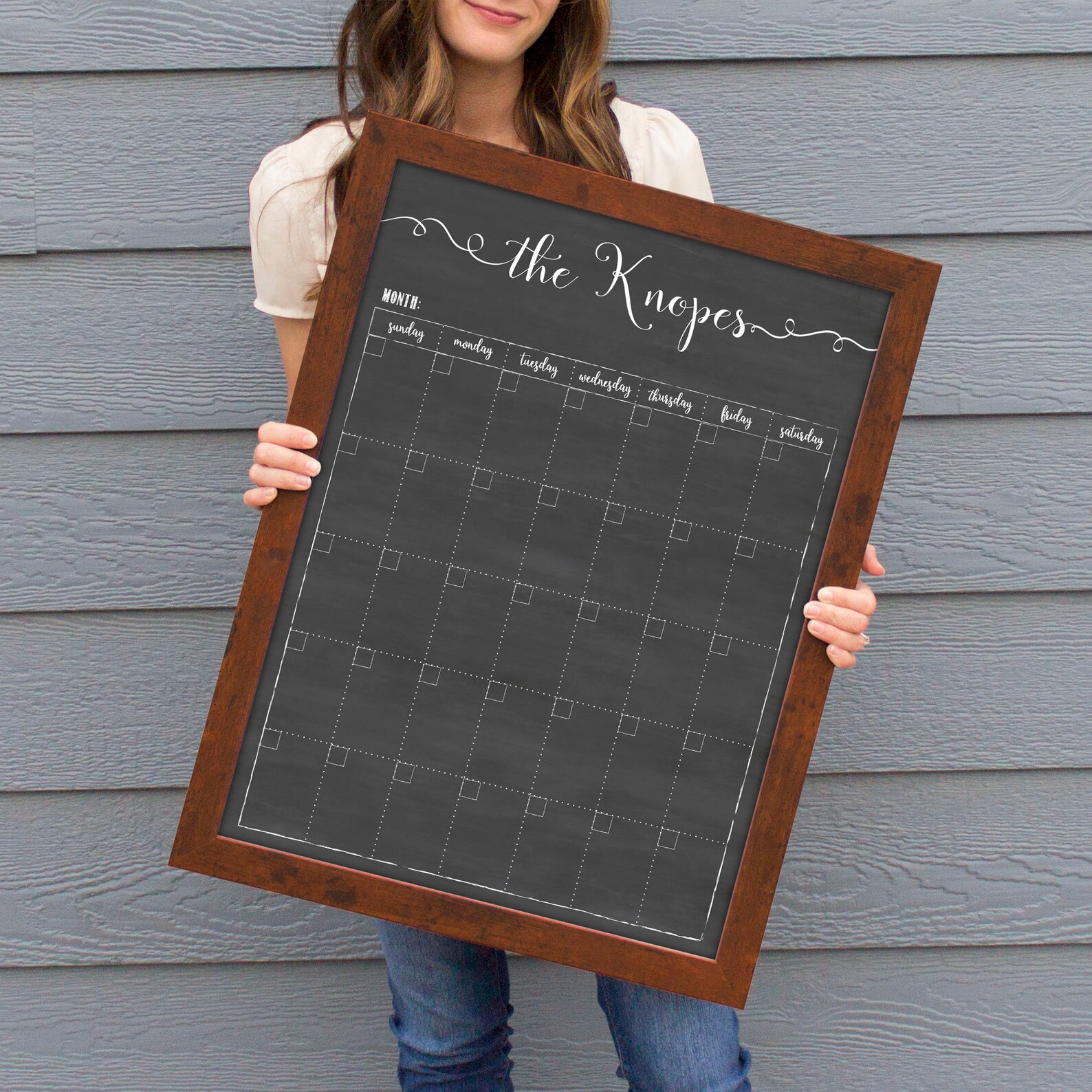 18x24 Calendar Chalkboard Dry erase Framed Wall Calendar Etsy