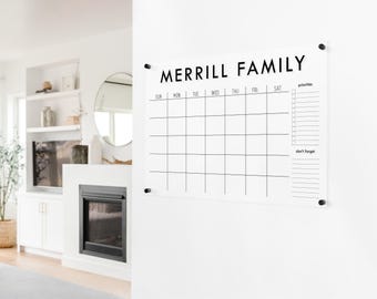 Acrylic Wall Calendar | Clear Calendar Wall Acrylic | Personalized dry erase board  | #XXIG