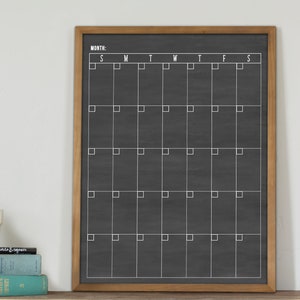 Tall calendar, Minimalist Calendar , 18x24 or 24x36 calendar, dry-erase calendar , perpetual calendar