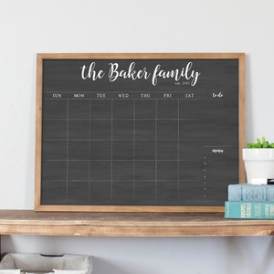 Calendar 2025 | Reusable Calendar |  Dry Erase Chalkboard Calendar | Framed Chalkboard Calendar |