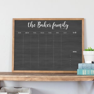 Calendar 2024 | Reusable Calendar |  Dry Erase Chalkboard Calendar | Framed Chalkboard Calendar |