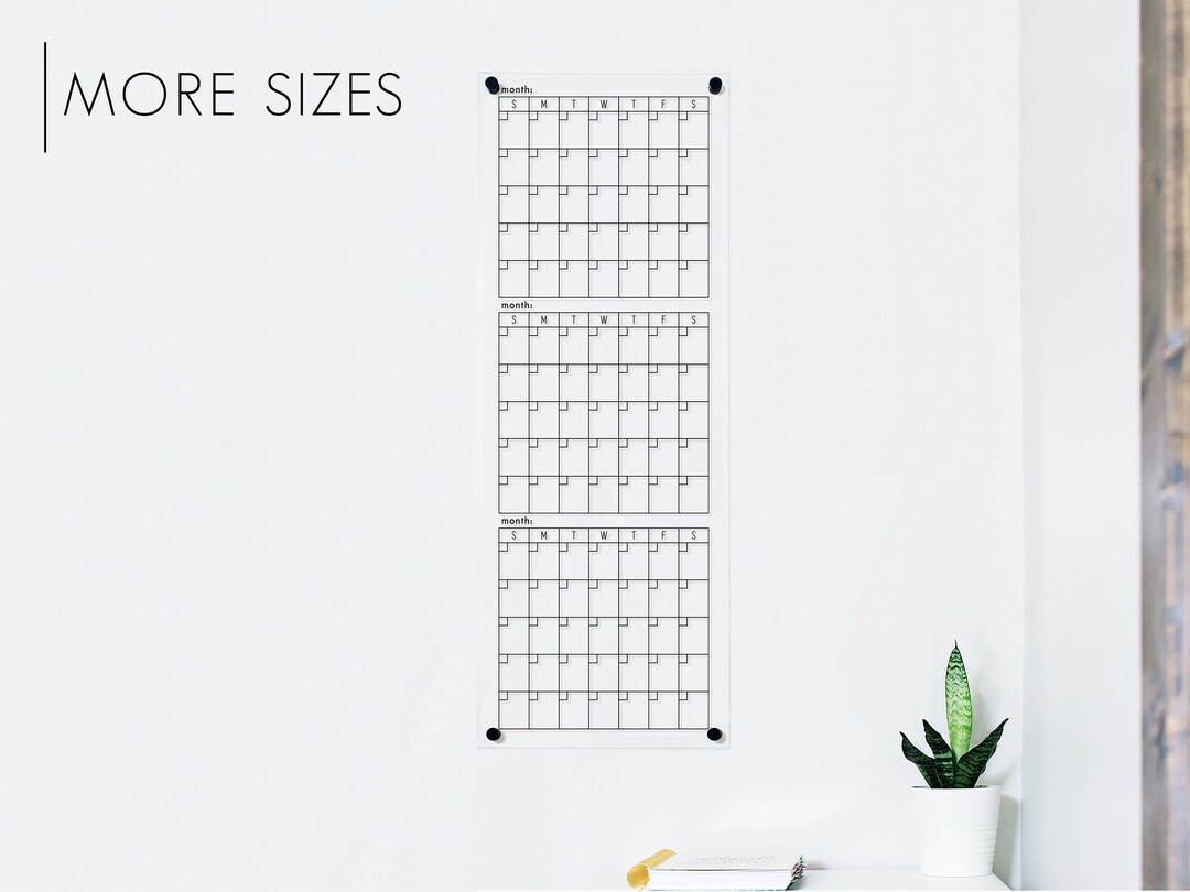 Dry Erase Quarterly Calendar on Acrylic for Wall in Office or Etsy