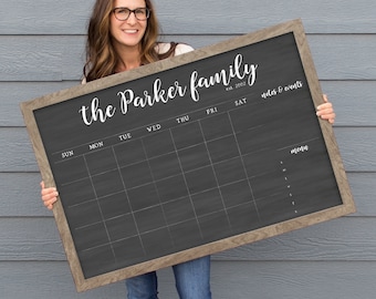 Large 24x36 Calendar | Framed Calendar | Dry erase board | chalkboard Calendar | #36141