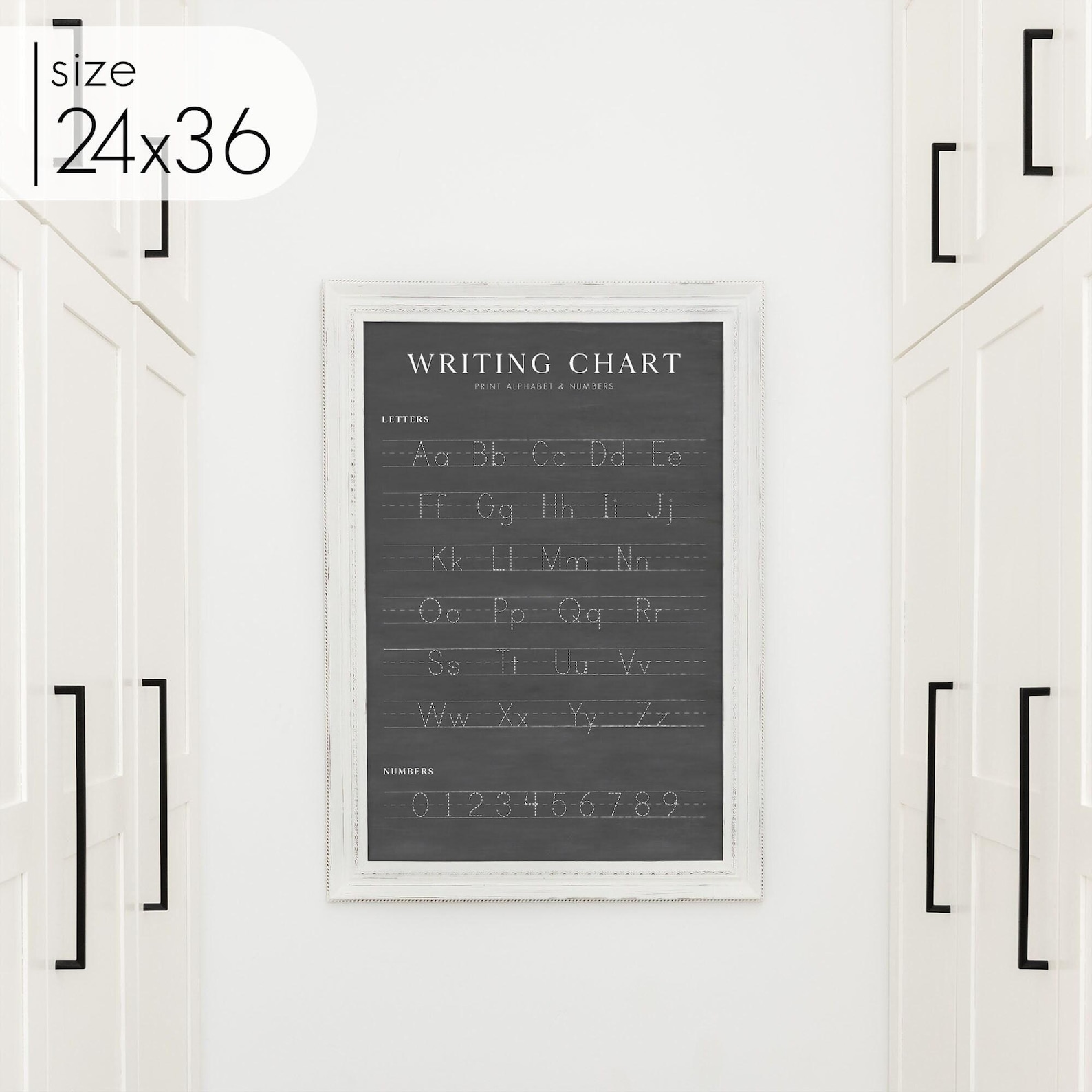 Framed Writing Chart for Homeschool Decor or Playroom With Dry-erase ...
