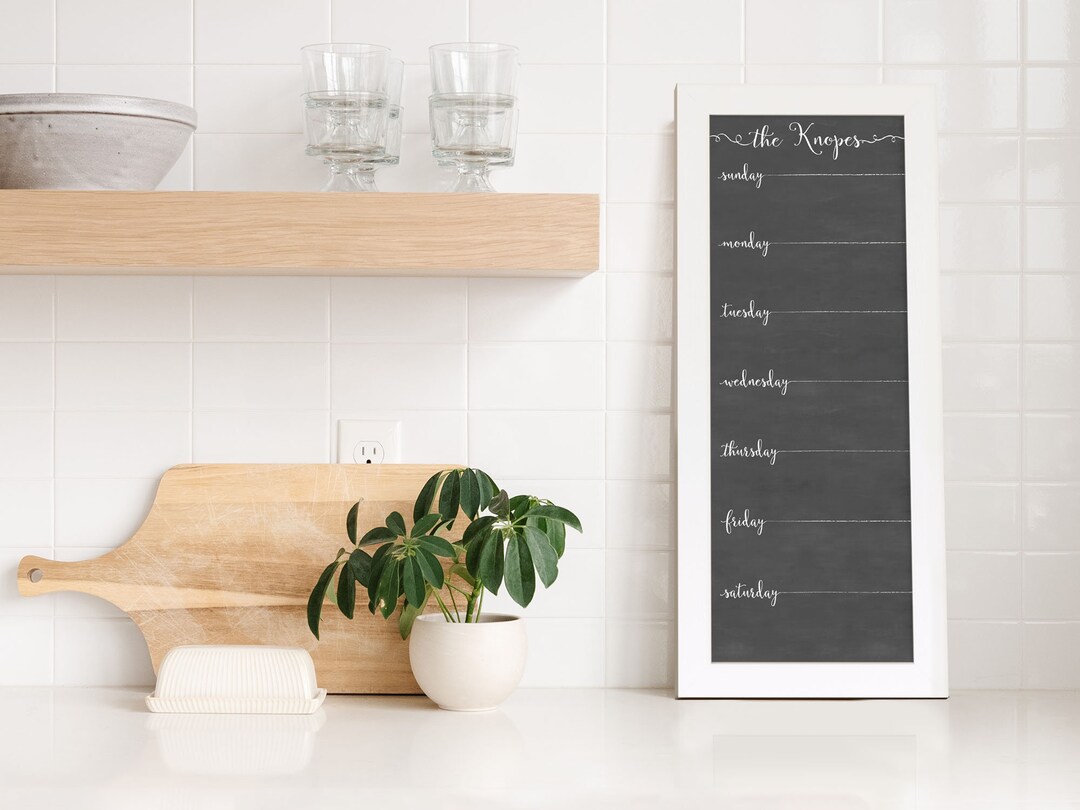 9x24 and 14x36 Customized Weekly Calendar With Family Name - Etsy