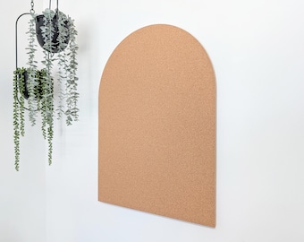Arch Cork Board | Floating Arched Cork Board | Modern Pin Board Wall Decor | Includes 30 Push Pins