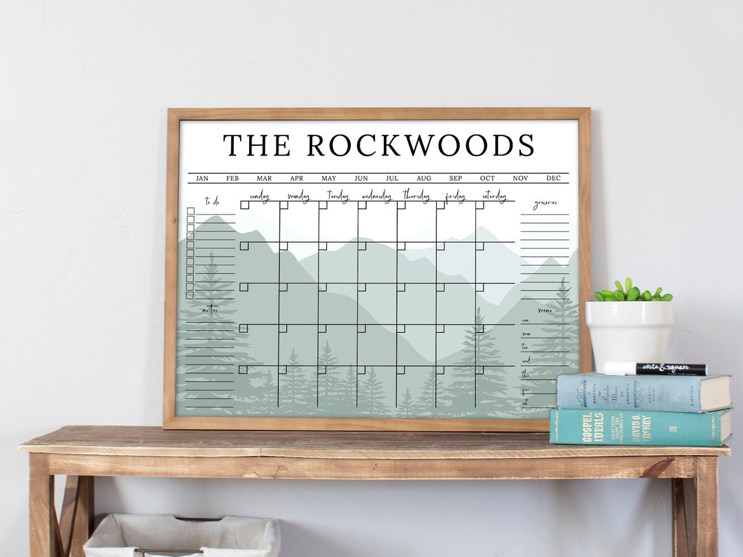 Customized Large Framed Whiteboard Calendar for Family Home Etsy
