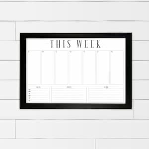 Large Weekly Planner , Weekly Schedule , Dry erase Calendar Two sizes available Magnetic Calendar option image 10