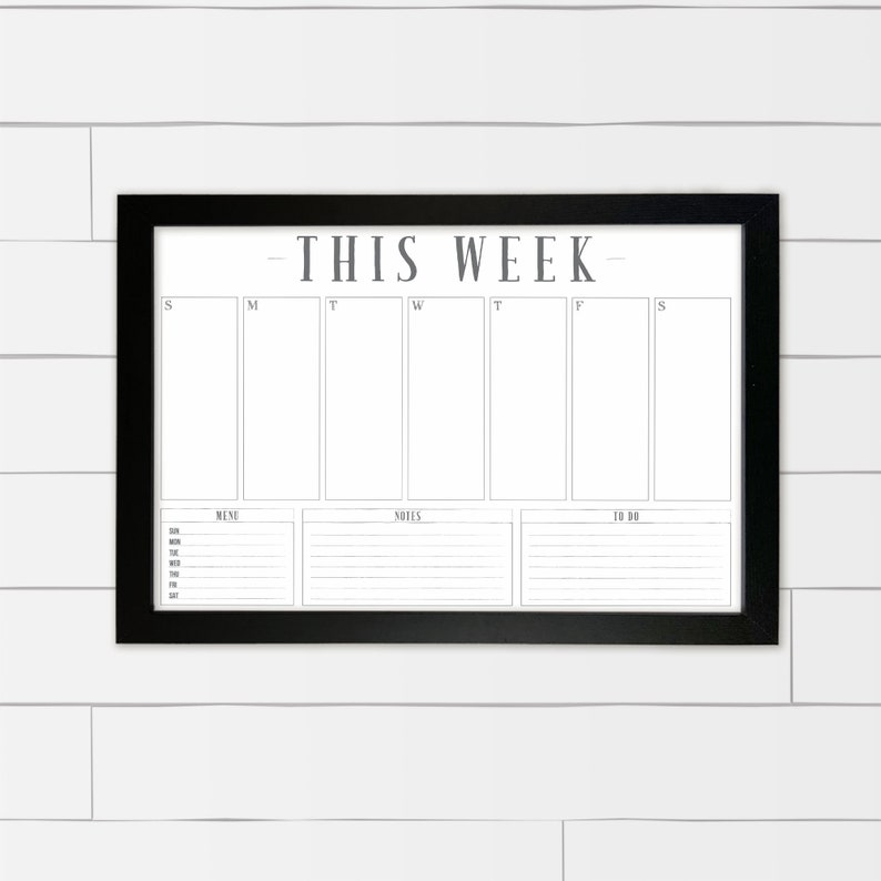 Large Weekly Planner , Weekly Schedule , Dry erase Calendar Two sizes available Magnetic Calendar option image 10