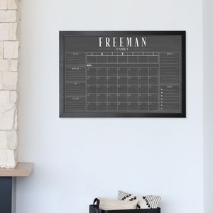 Command Center for Family, Dry Erase Chalkboard Style Command Center, Weekly and Monthly Calendar Combo, Family Center Calendar image 1