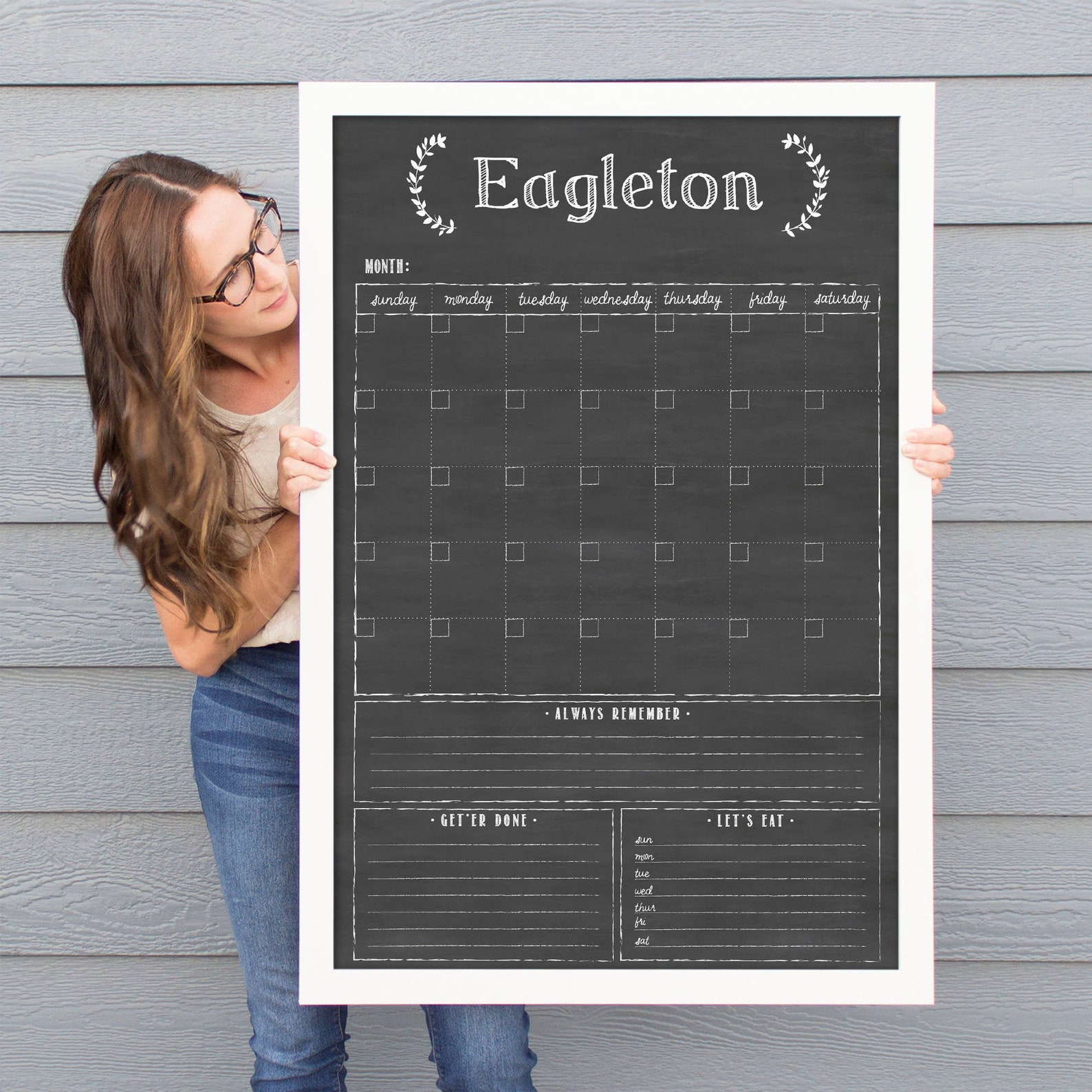 Calendar Large Family Calendar 3 Custom Boxes 24x36 Etsy