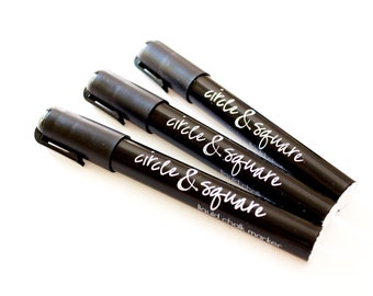 Reversible Tip Chalk Pens 3 pack - Black - 6mm tip liquid chalk markers FREE SHIPPING , Black Chalk pens