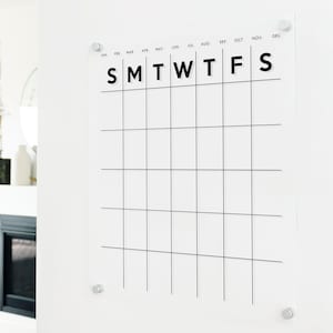 Vertical Acrylic Calendar | Acrylic Wall Calendar | Minimalist Home Decor | Dry Erase Calendar | #XX104