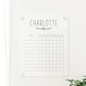 Minimalist Acrylic Chore Chart | Size 11x14 | Personalized Chore Chart