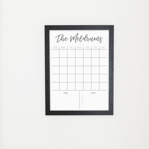 Command Center Dry Erase Whiteboard - Personalized and Framed for Wall