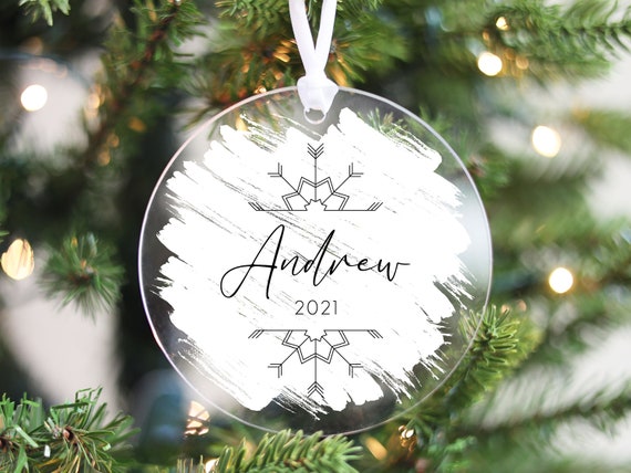 Personalized Christmas Ornaments on Acrylic Rounds Personalized