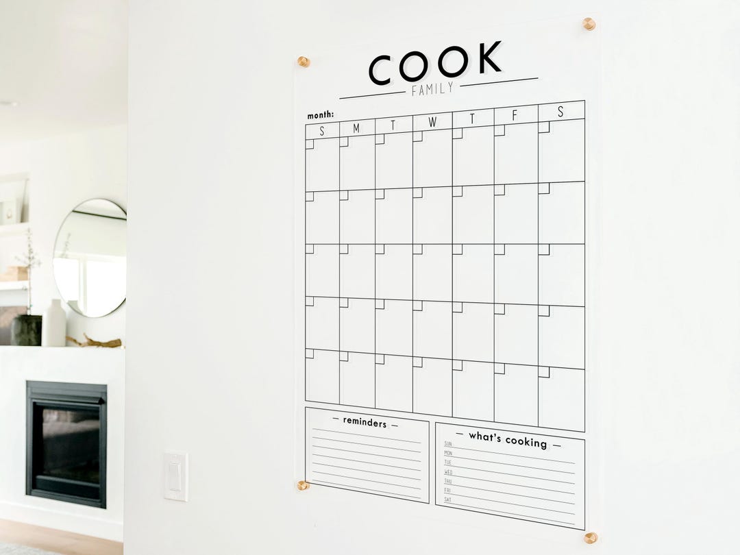 Acrylic Calendar Personalized with Last Name and Box Titles, 2026 Wall ...