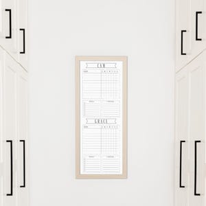 Kid's Chore Chart Whiteboard - Magnetic, Custom Framed 14x36 image 6