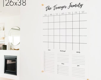 Large Acrylic Wall Calendar Family Command Center Forever Calendar