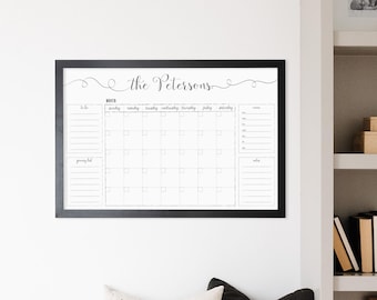 Dry Erase Wall Calendar, 2026 Family Calendar For Wall, Framed Family Organization Board, Forever Wall Calendar, Reusable Dry Erase Calendar