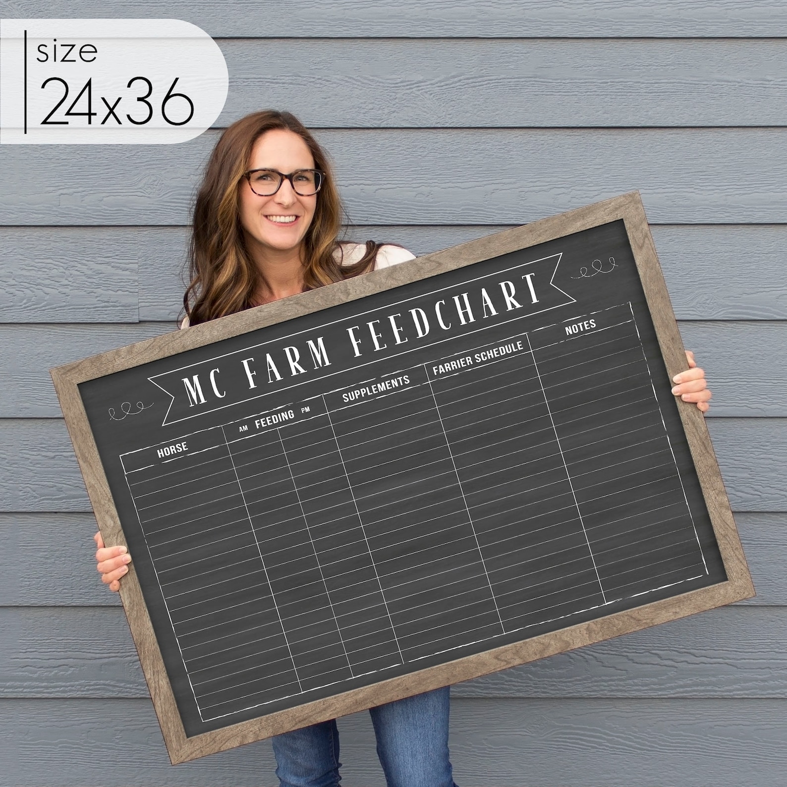 Dry Erase Horse Feed Chart Feeding Schedule for Horse Stable Etsy