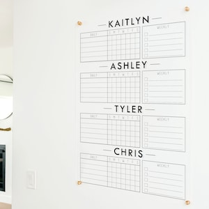 Large Chore Board Acrylic Chore Chart Chore Chart for Kids 4 Child Chore Chart Madi Style image 1