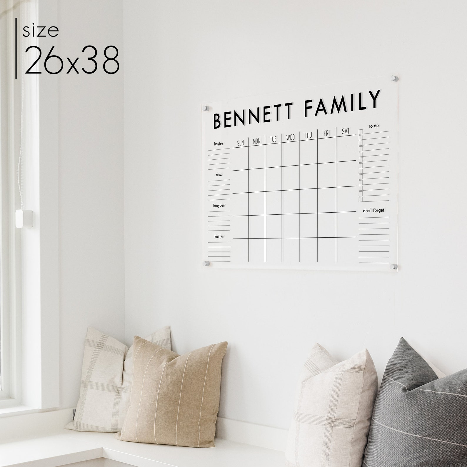 Large Acrylic Family Calendar Dry Erase Family Command - Etsy