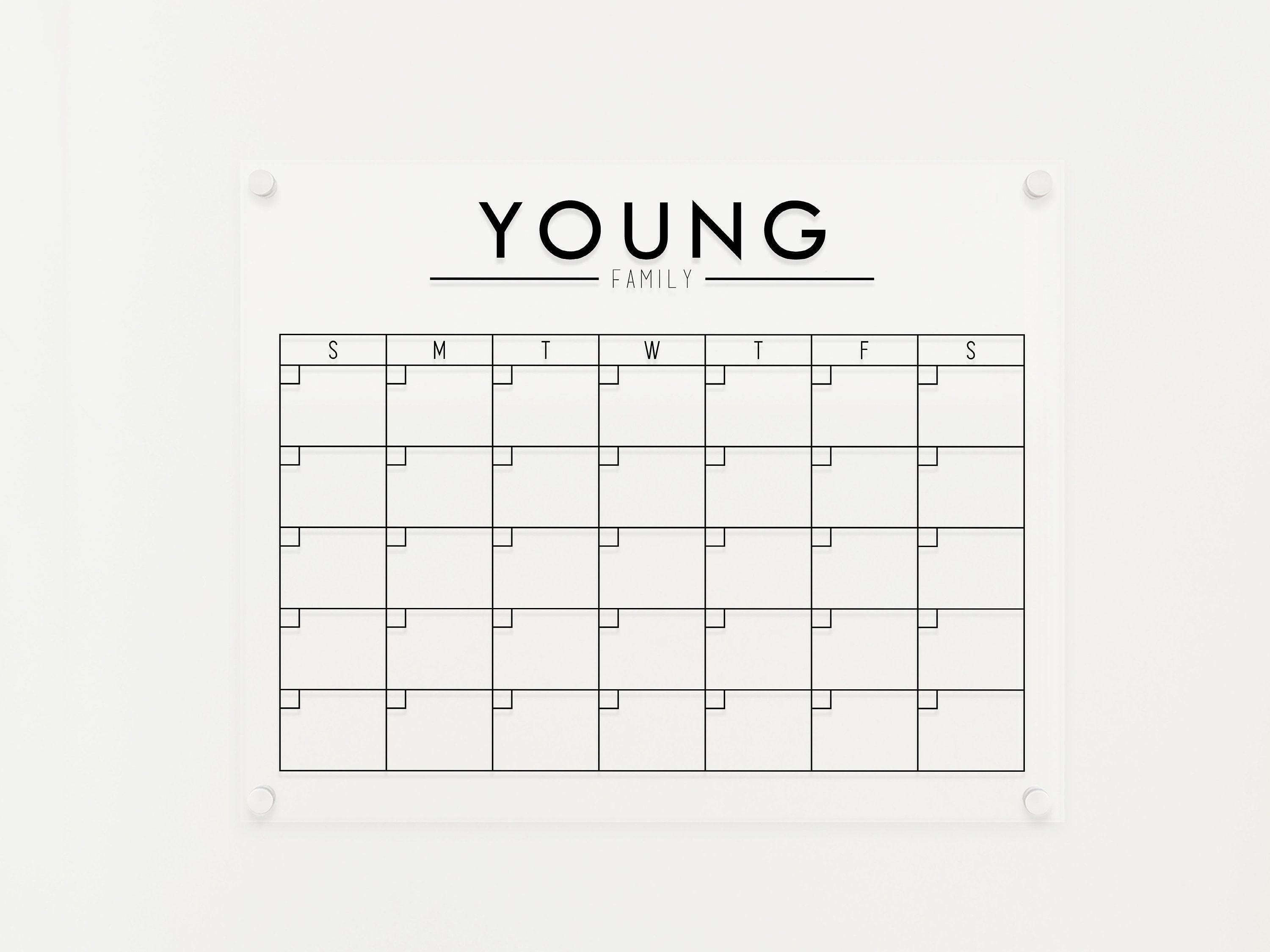Acrylic Calendar, Horizontal Dry Erase Small/Medium/Large Landscape Calendar, 2026 Modern Office Planner #xx02