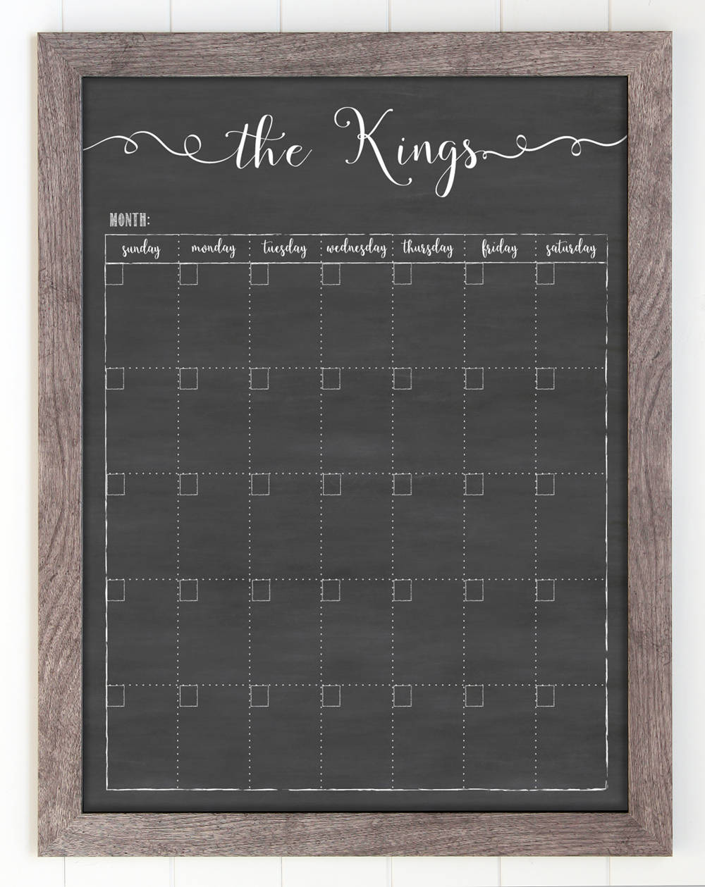 18x24 Calendar Chalkboard Dryerase Framed Wall Calendar Etsy