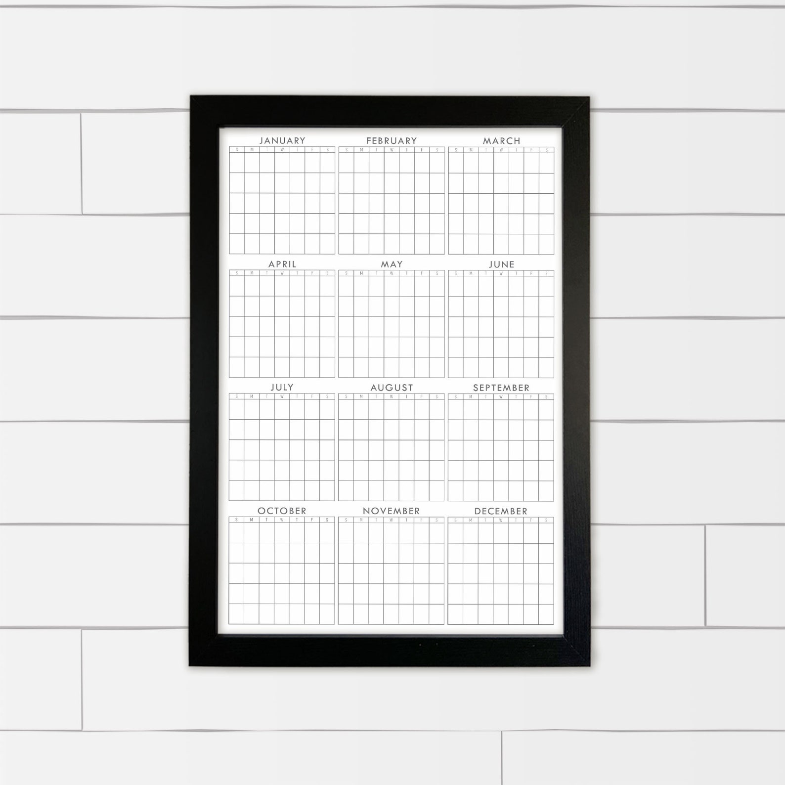 year-at-a-glance-calendar-large-dry-erase-12-month-whiteboard-etsy