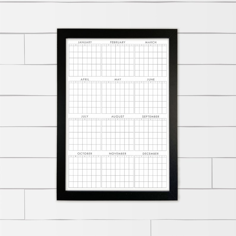 Year At A Glance Calendar Large Dry Erase 12 Month Whiteboard Etsy Year at a glance calendar large dry erase 12 month whiteboard etsy