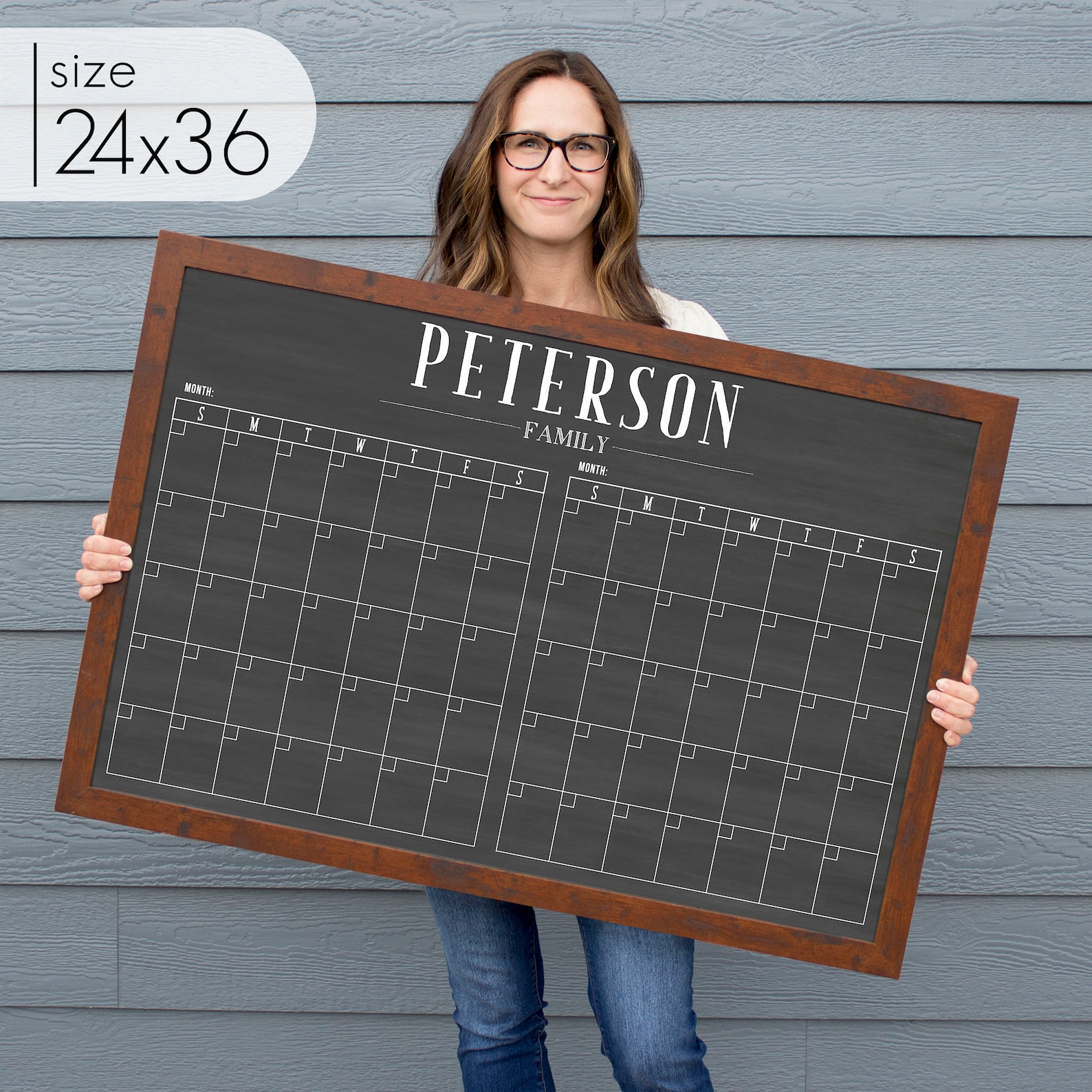 Two Month Calendar Dry Erase Calendar Personalized - Etsy