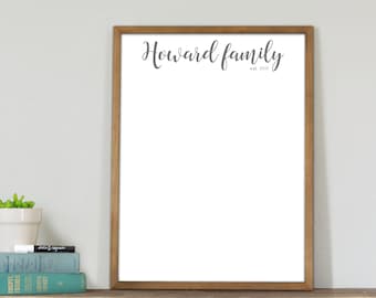 Personalized Framed Whiteboard | 18x24 Dry Erase Board
