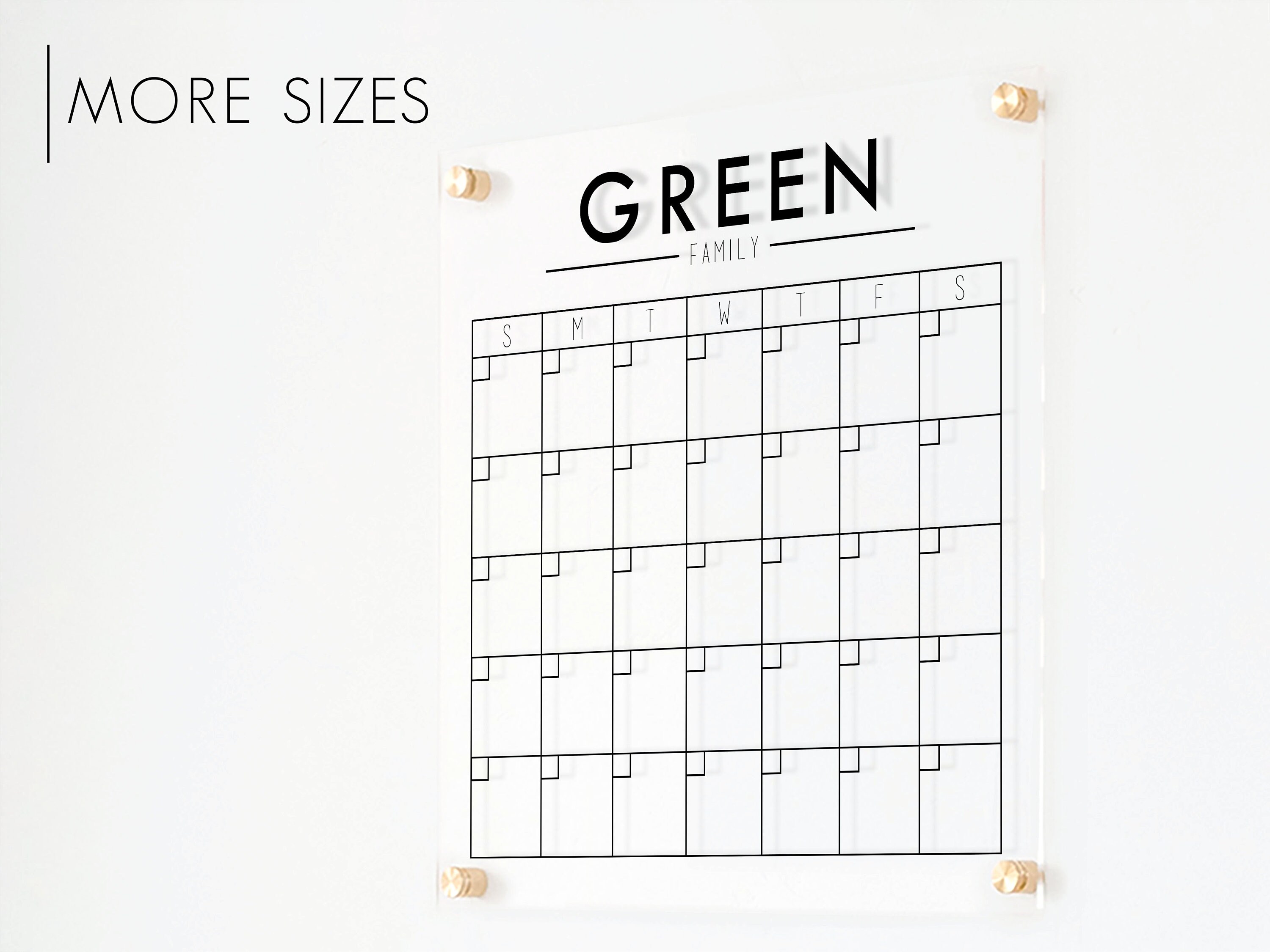 Square Acrylic Calendar Personalized Family Calendar Etsy