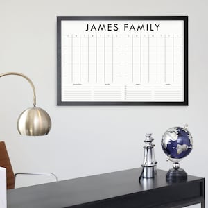 Personalized Framed Dry Erase Minimalist Two Month Wall Calendar | Framed Whiteboard Style 2 Month Planner Home or Office Functional Decor
