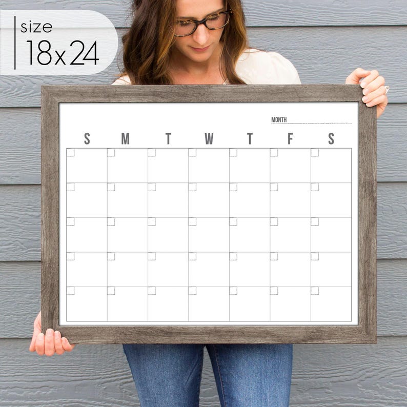 Minimalist Dry Erase Framed Calendar for Wall Whiteboard, Not Personalized, Framed Calendar for Office, Kitchen or Home | Dwyer image 6