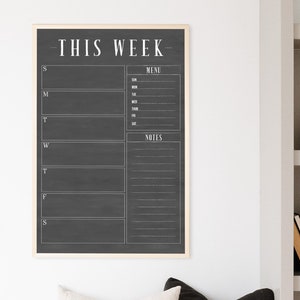 Rustic Large Week Calendar , 24x36 Weekly Planner , Weekly Calendar ...