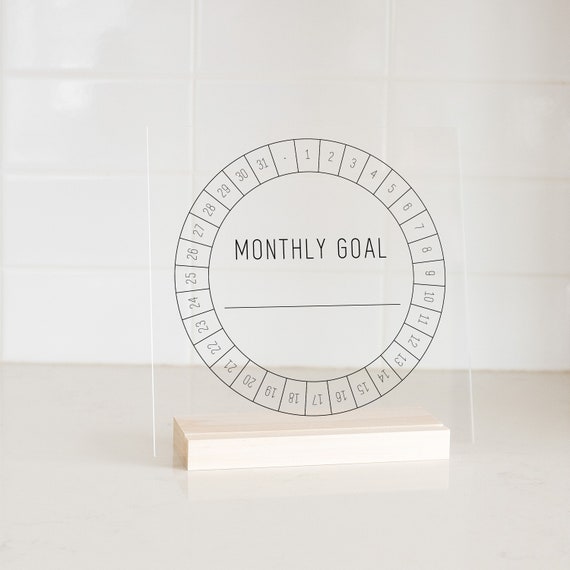 Acrylic Dry Erase Goal Tracker Habit Tracker SCC273 Monthly Task