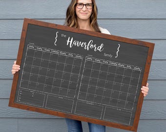 2026 Chalkboard Calendar, Large Reusable Dry-Erase Planner