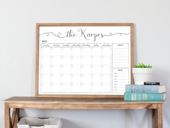 2022 Custom Whiteboard Calendar Dry Erase Farmhouse Calendar - Etsy