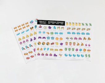 Schedule Stickies, Reusable Event Static Cling Calendar Stickers | Sports, Event and Appointments Stickies for Family Command Center Planner