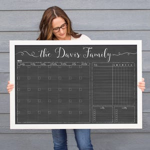Command Center | Framed Calendar | 24x36 | chore chart | to do list |